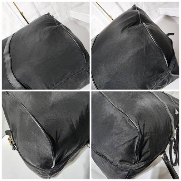 Authentic Prada Saffiano-Trimmed Tessuto Nylon Duffle Bag Black 60cm - Picture 10 of 15